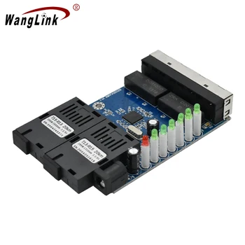 Wanglink 10/100M Single-Mode fibre Fibre Ethernet switch 4 RJ45 2 SC Optic Media Converter PCB