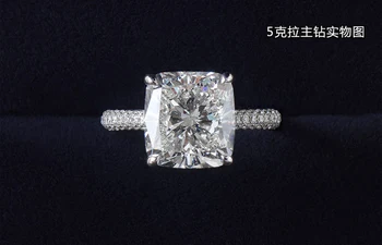 YINHED 5CT Prințesă Tăiat Moissanite Diamant Inele de Nunta pentru Femei Pure Solide Argint 925 Inel de Logodna Bijuterii de Moda ZR600